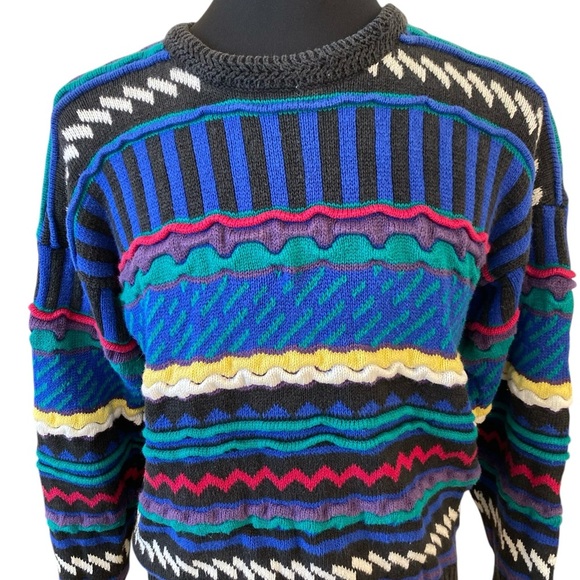 Editions Van Heusen Vintage 90s Knit Cosby Style Sweater - Picture 5 of 6